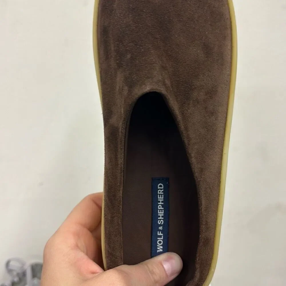 Wolf and Shepherd Brown Suede Cruise Slip On Loafer NWOT Sz 6.5/39